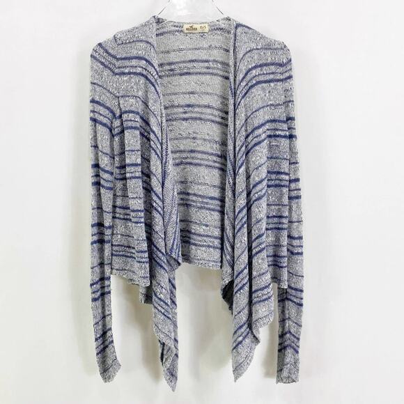 HOLLISTER Blue White Open Front Cardigan - Picture 1 of 9